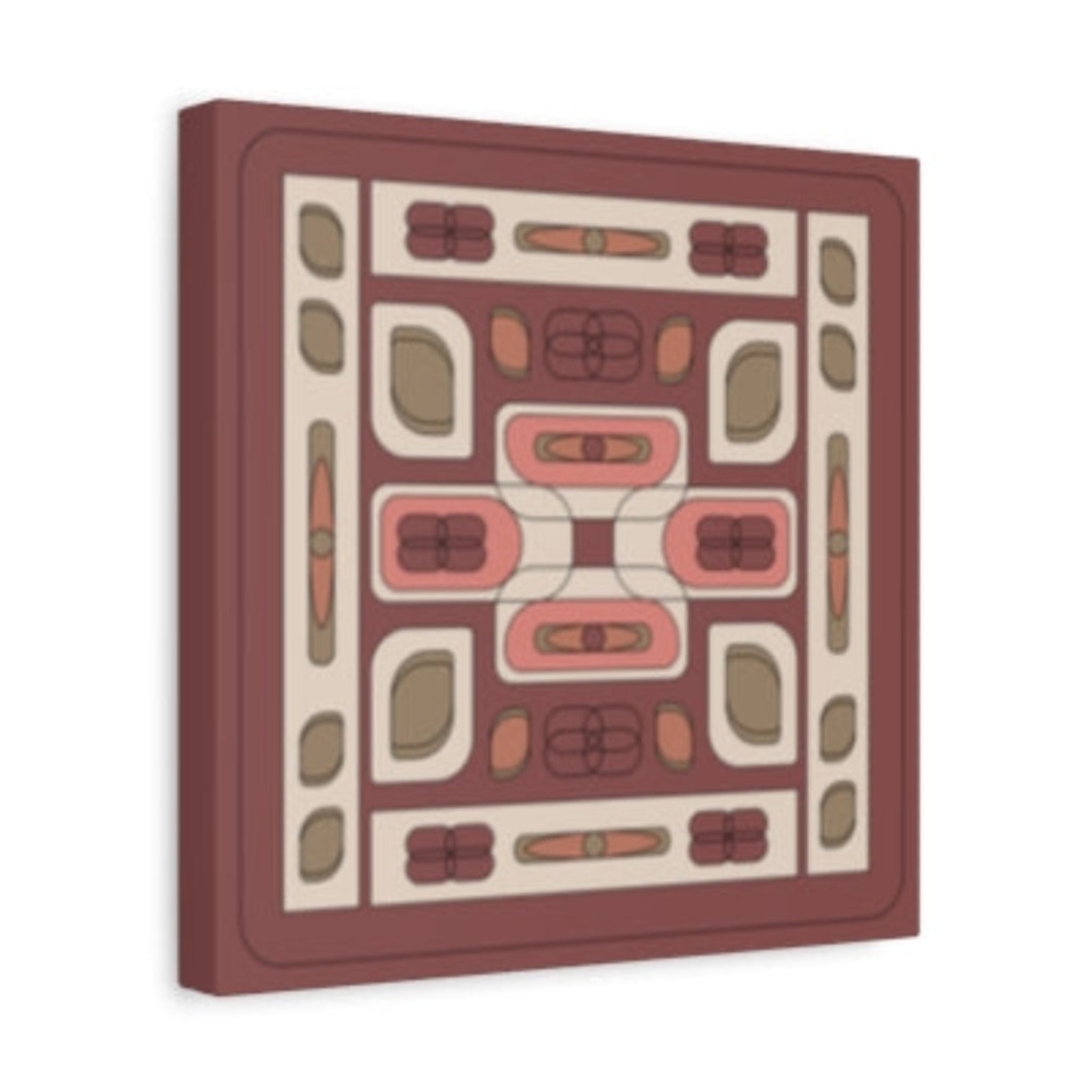 Decorative wall art with geometric pattern on a white background