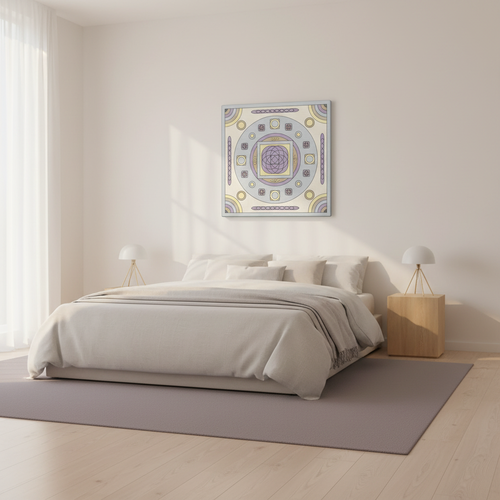 Geometric Canvas Bedroom Morning