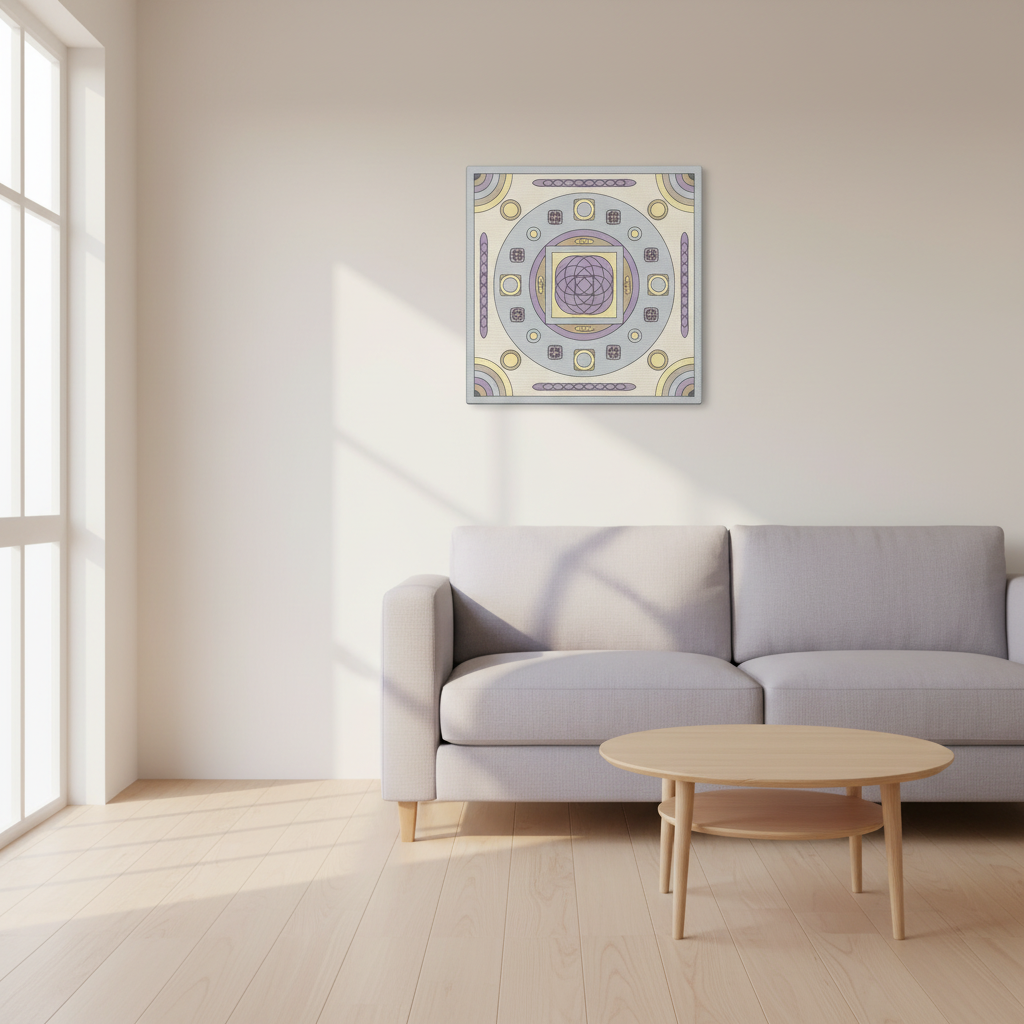 Geometric Canvas Living Room