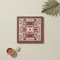 Retro geometric canvas print flat lay with decorative objects